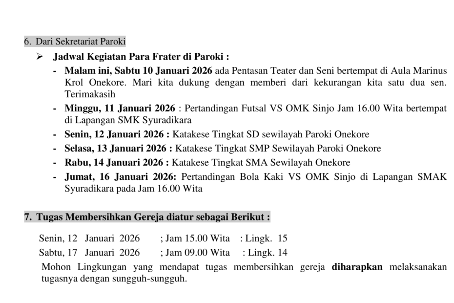 pengumuman pesta pembaptisan tuhan 11 januari 2026 2
